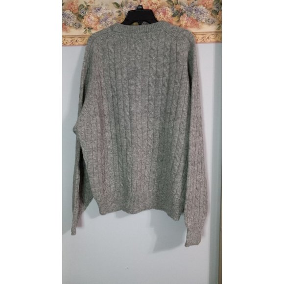 Bowen & Wright XL Grey Shetland Wool Cable Knit Nautical Fisher Outdoor Sweater - Picture 4 of 4
